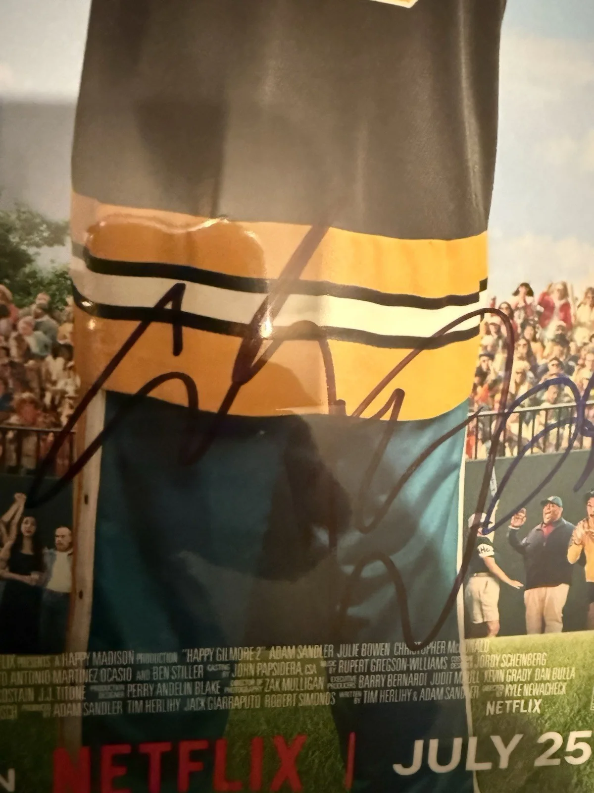 ADAM SANDLER SIGNED HAPPY GILMORE 2 12x18 MOVIE POSTER PSA COA +4 OTHER, image 2