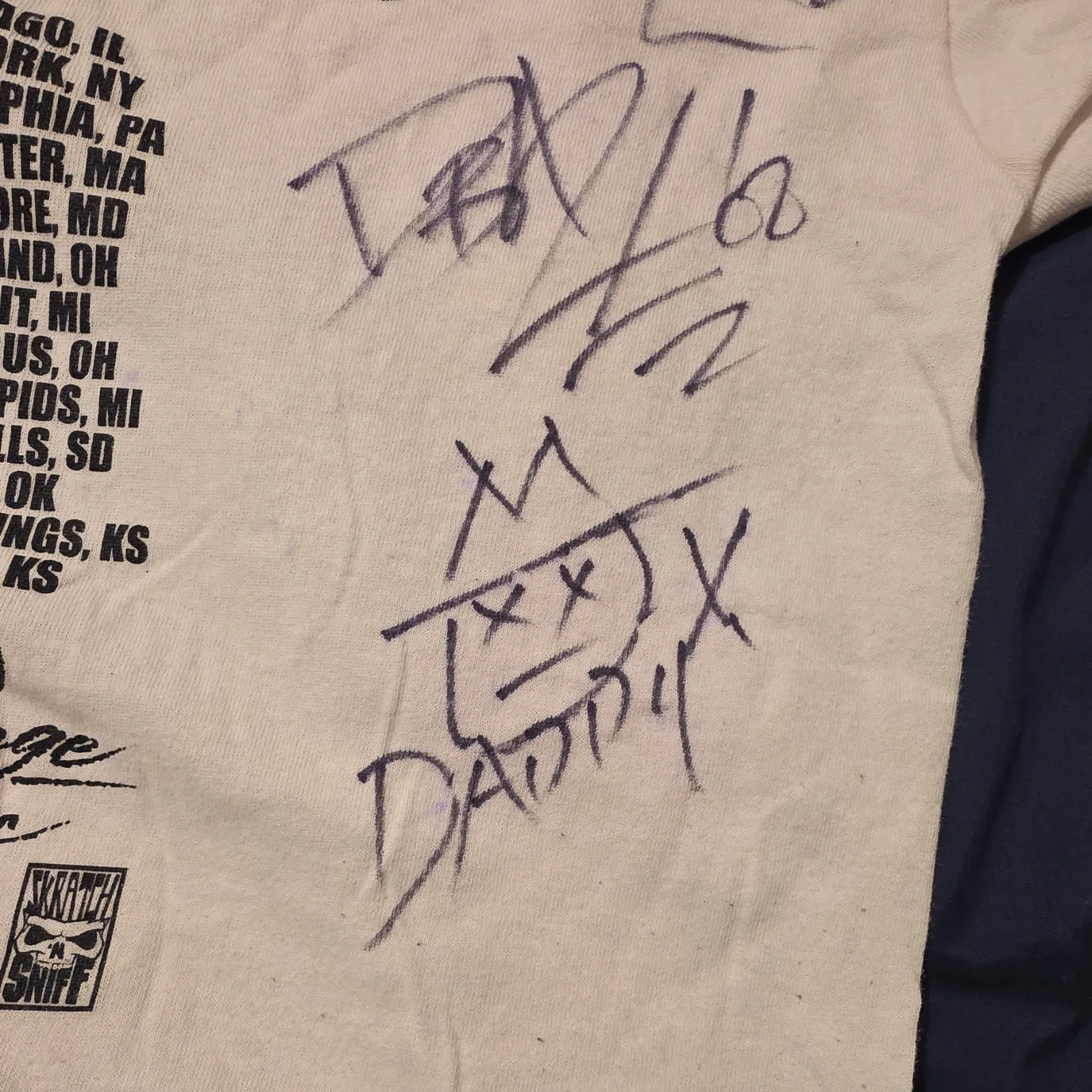 Strange Noize Tour 06 Tech N9ne Autographed XL White 100% Cotton T-Shirt, image 4