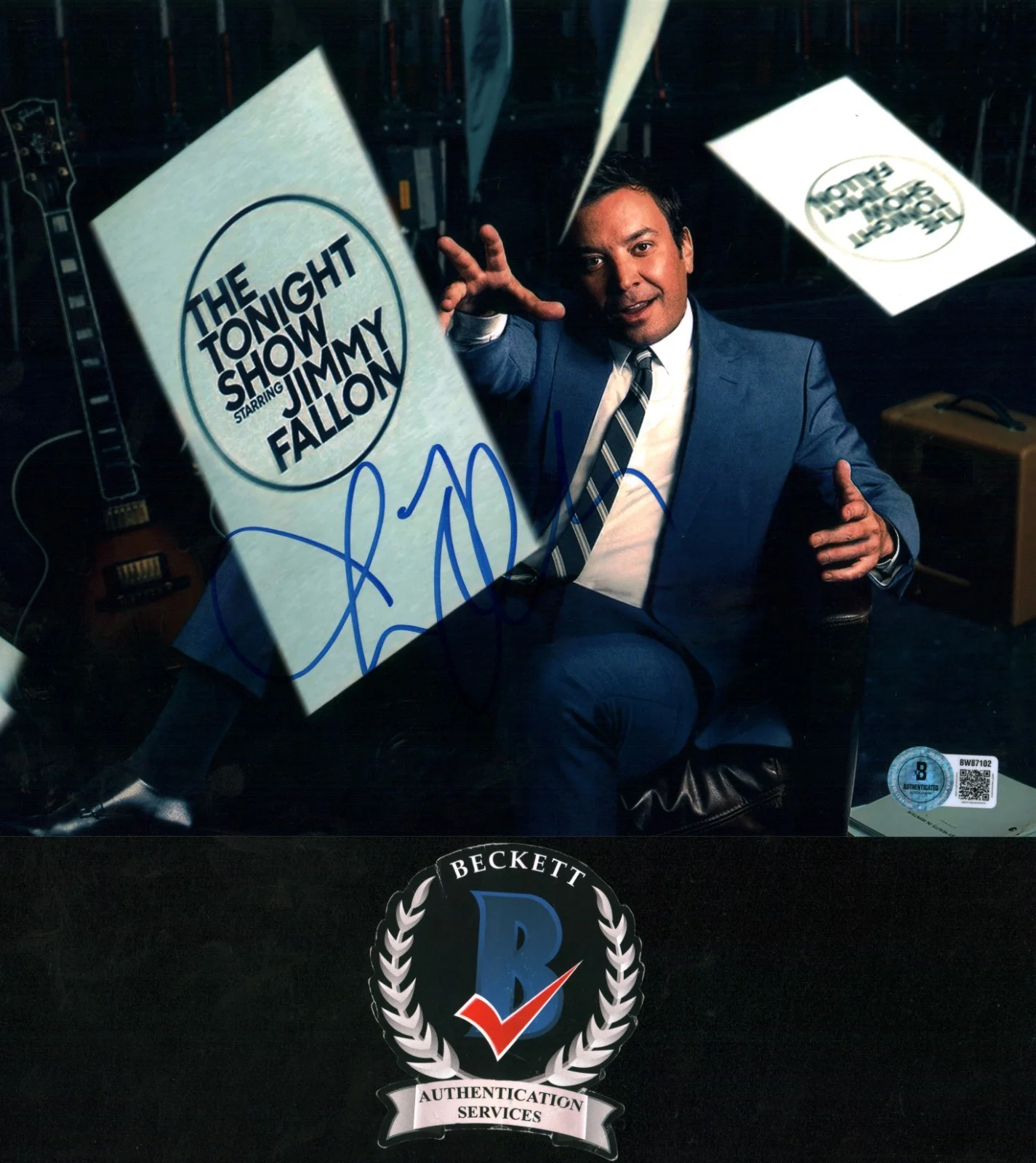 jimmy fallon — Jimmy Fallon Signed The Tonight Show Late Night Host 8x10 Photo BAS COA