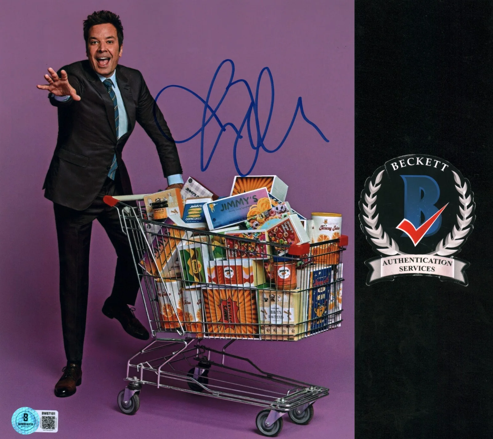 jimmy fallon — Jimmy Fallon Signed The Tonight Show Late Night Host 8x10 Photo BAS COA