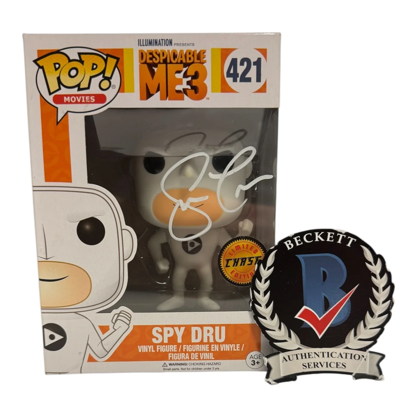 STEVE CARELL — Steve Carell Signed Autograph Despicable Me 3 Funko Pop 421 Beckett BAS Spy Gru