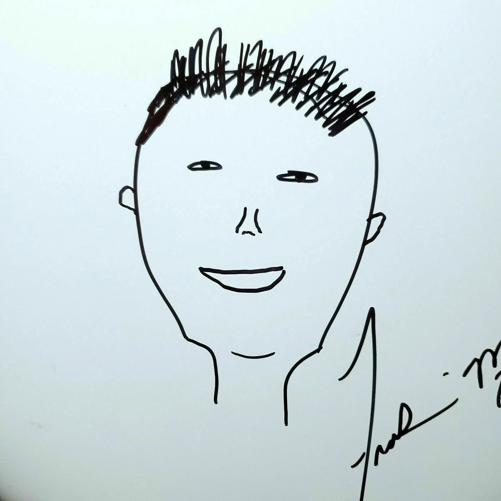 Frankie Muniz — Frankie Muniz Malcolm In The Middle Celebrity Sketch Signed Drum Head VERY RARE, изображение 3