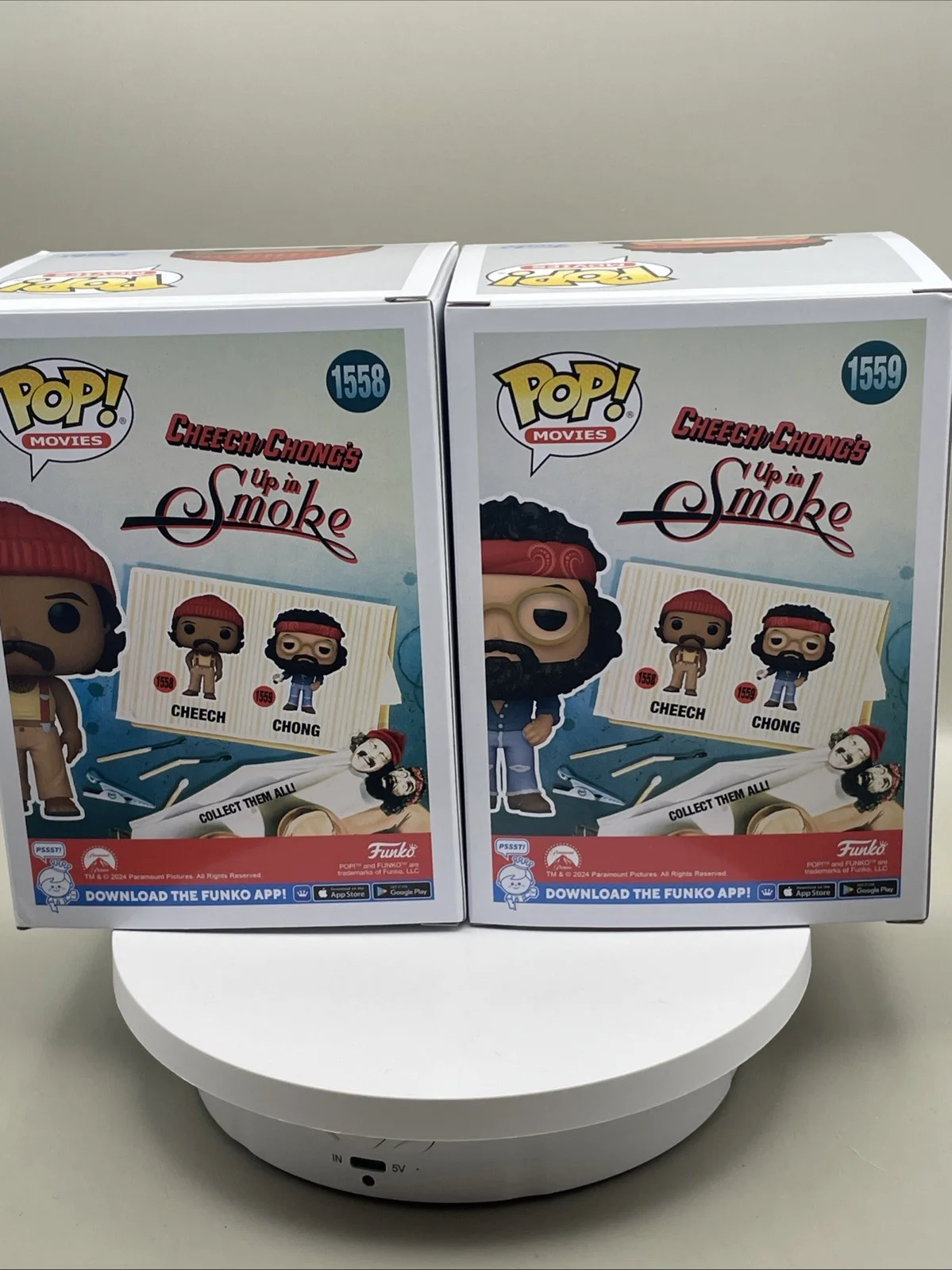 Cheech, Chong — Funko Pop! Cheech & Chong Signed Set Up In Smoke #1558 #1559 Beckett Authentic, image 5