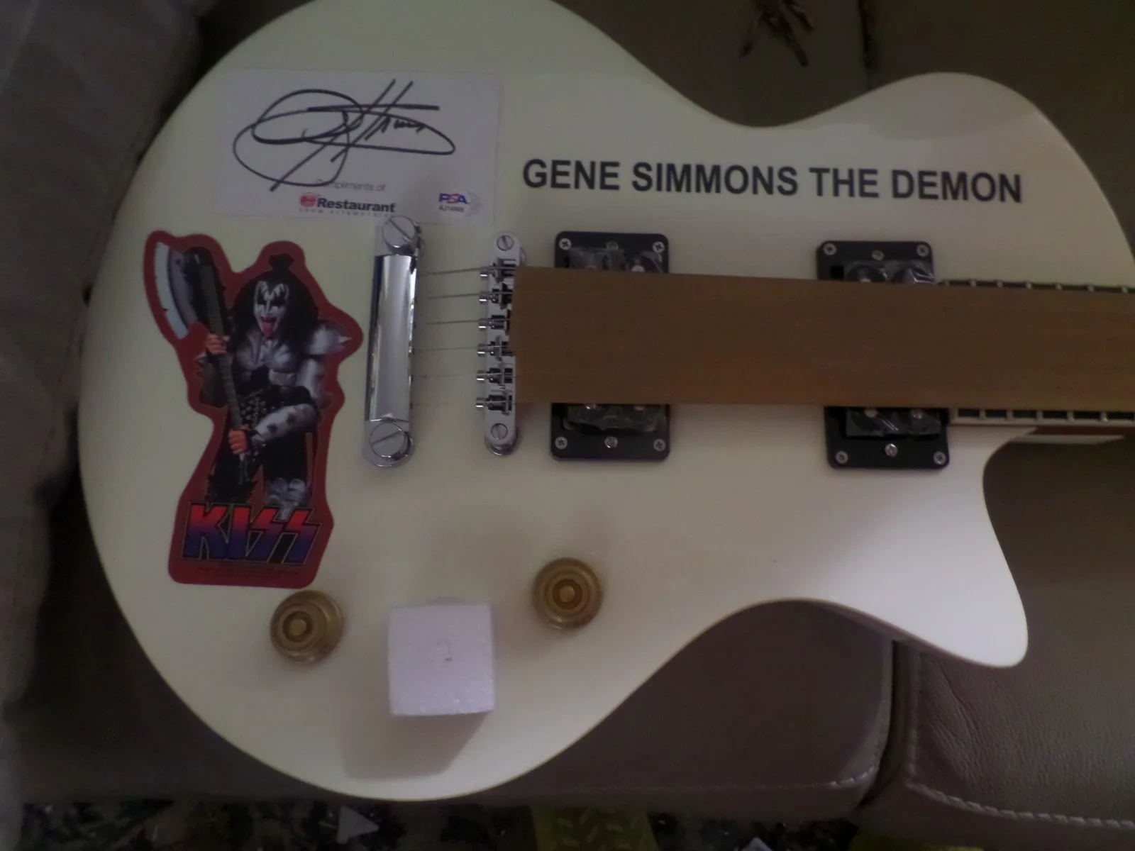 Gene Simmons Signed guitar PSA, image 2