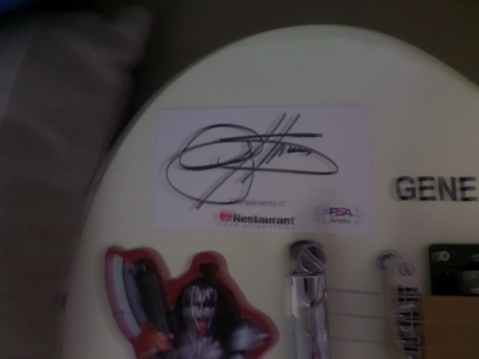 Gene Simmons Signed guitar PSA, image 3