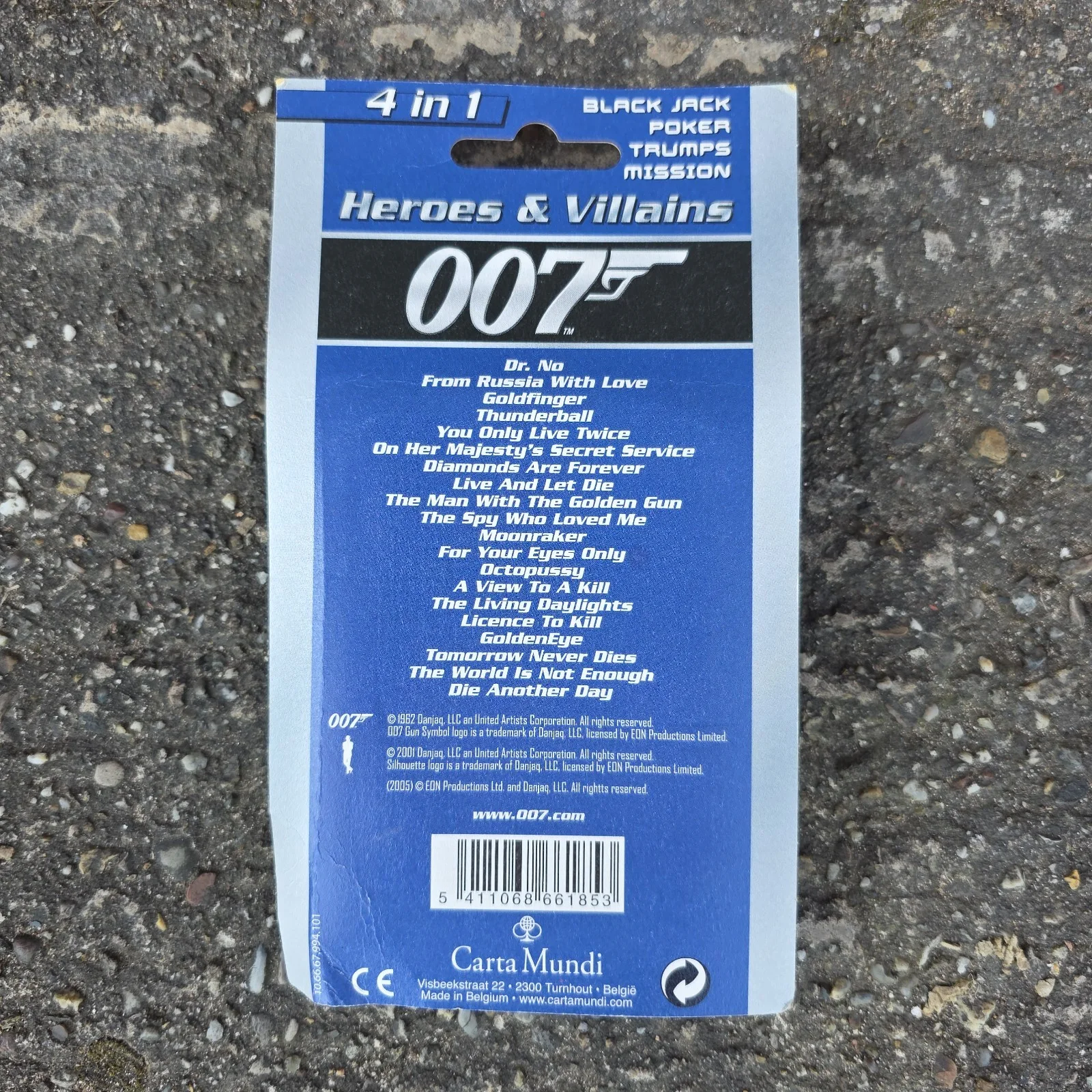 007 Heroes & Villains 4 in 1 Playing Cards Games New & Sealed Carta Mundi 2005, изображение 2