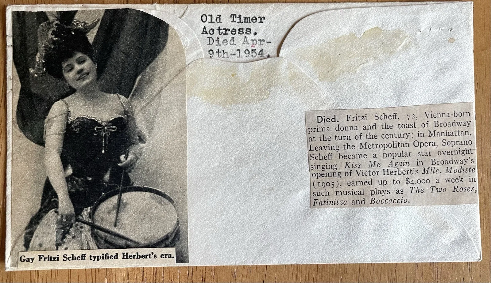 Opera Singer and Actress Fritzi Scheff Autograph First Day Cover, image 3