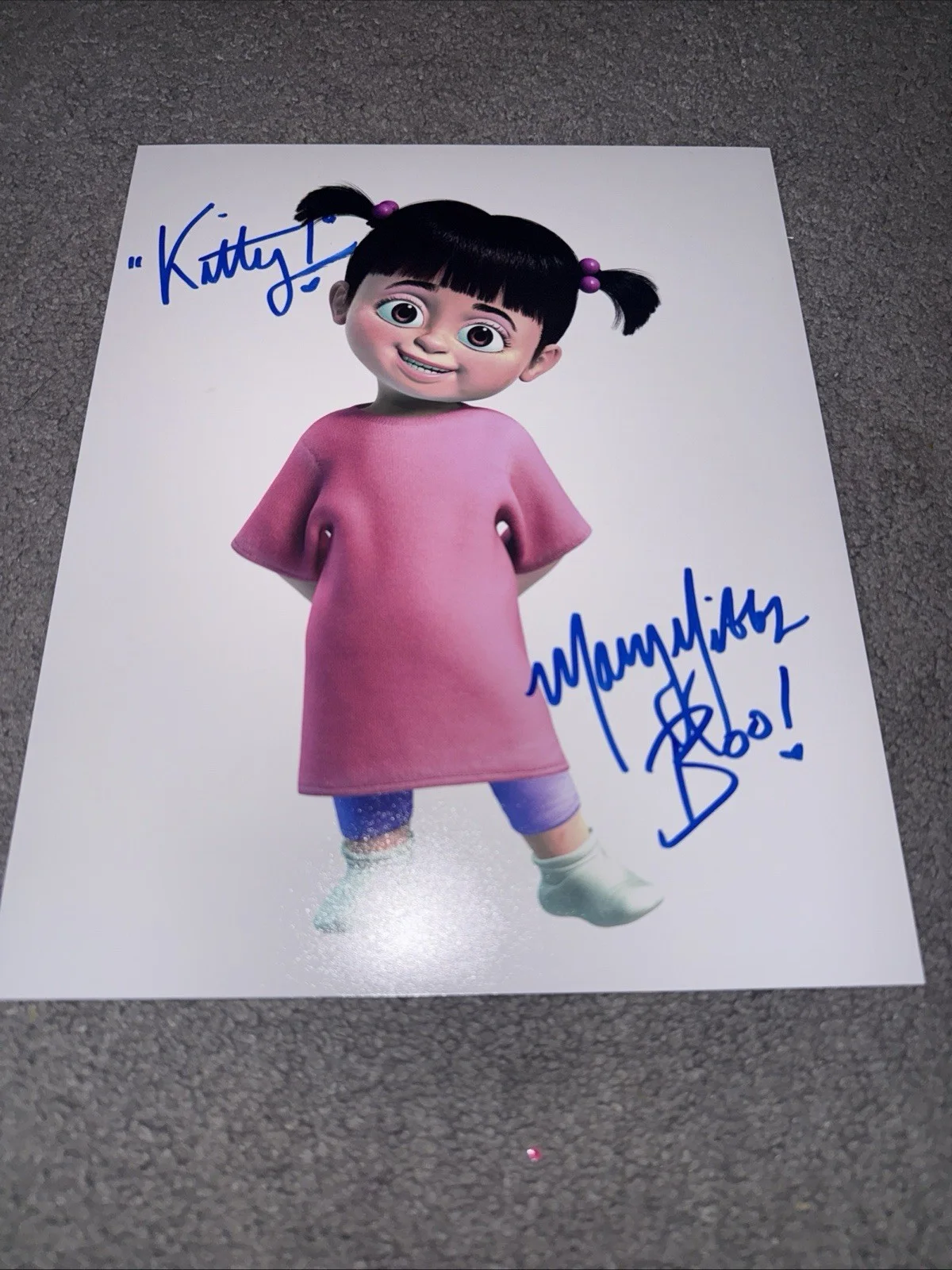 MARY GIBBS Signed Boo MONSTERS INC 8x10 Photo Disney Autograph Quote Kitty, изображение 3