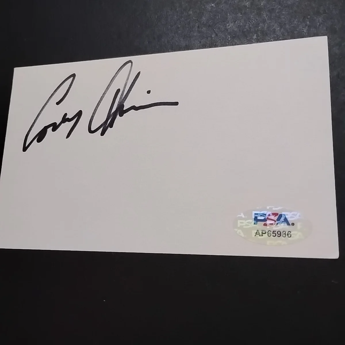 Corey Haim Corey Feldman — Corey Haim Corey Feldman Autographed 3x5 Cuts PSA/DNA Authenticated, image 2