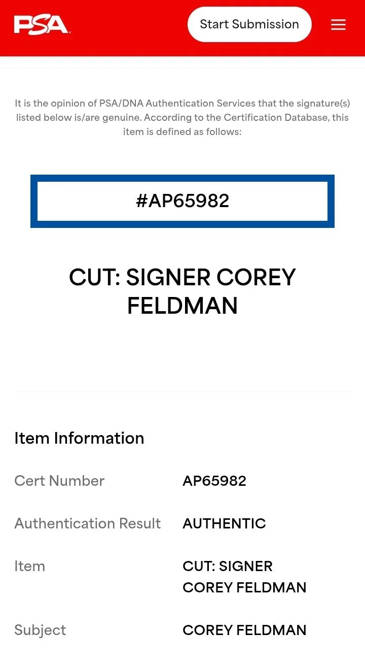 Corey Haim Corey Feldman — Corey Haim Corey Feldman Autographed 3x5 Cuts PSA/DNA Authenticated, image 5