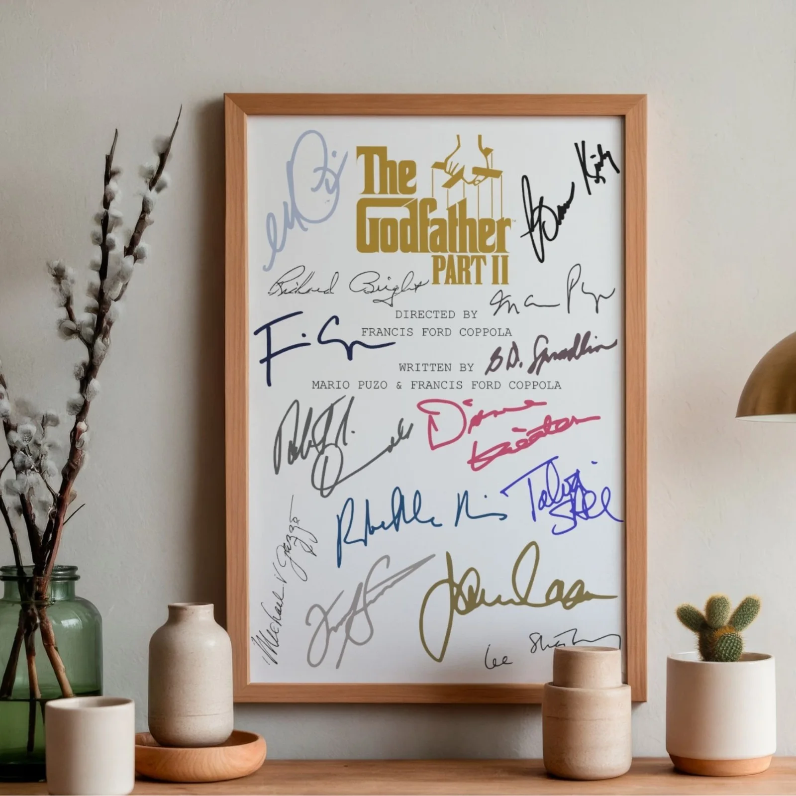 The Godfather Part Two Inspired Poster A4 Pre-Printed Signature Script Style Art, изображение 2