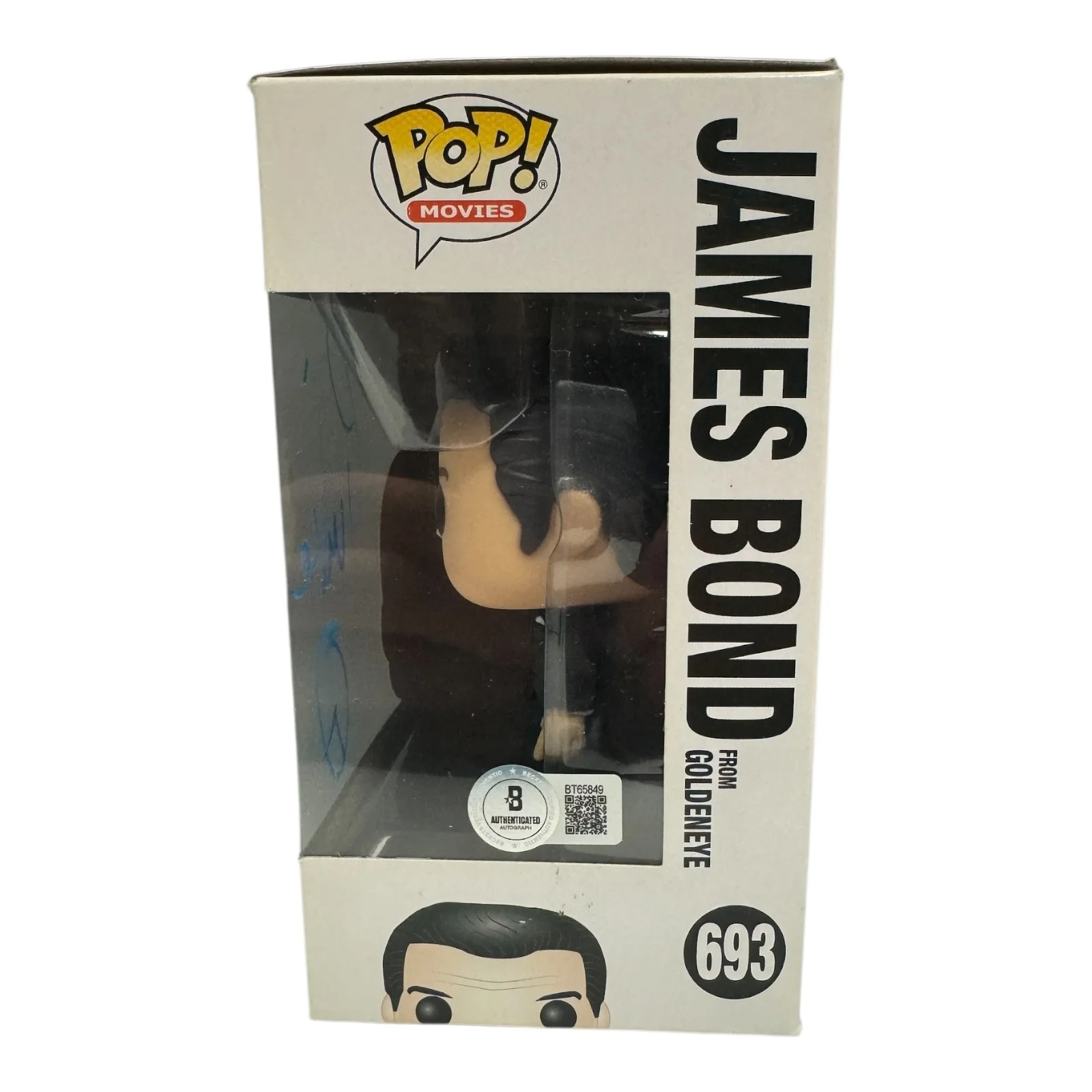 Pierce Brosnan — Pierce Brosnan Signed Autograph James Bond Funko Pop 693 Beckett BAS 007, image 2