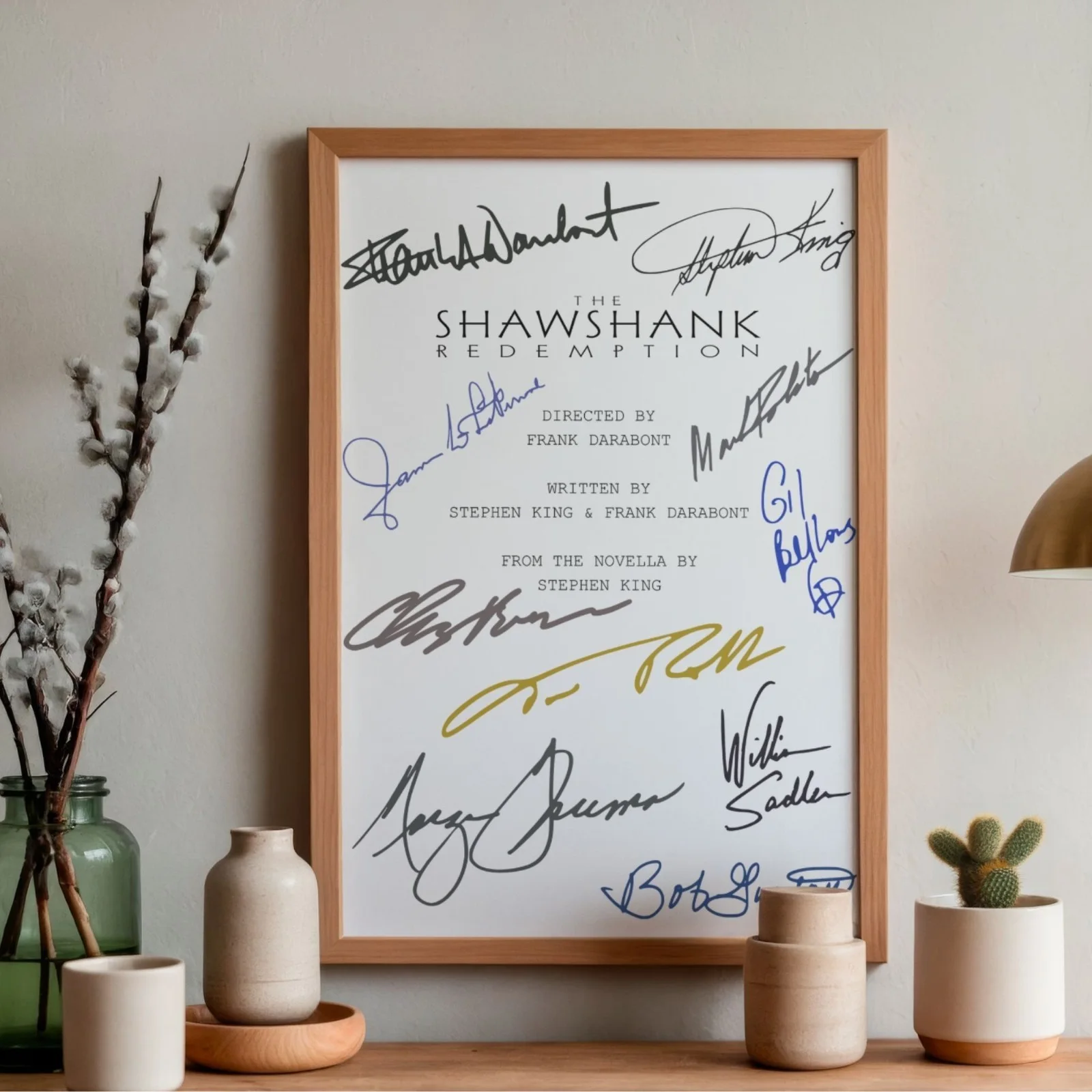 Shawshank Redemption Inspired Poster A4 Pre-Printed Autograph Print Script Style, image 2