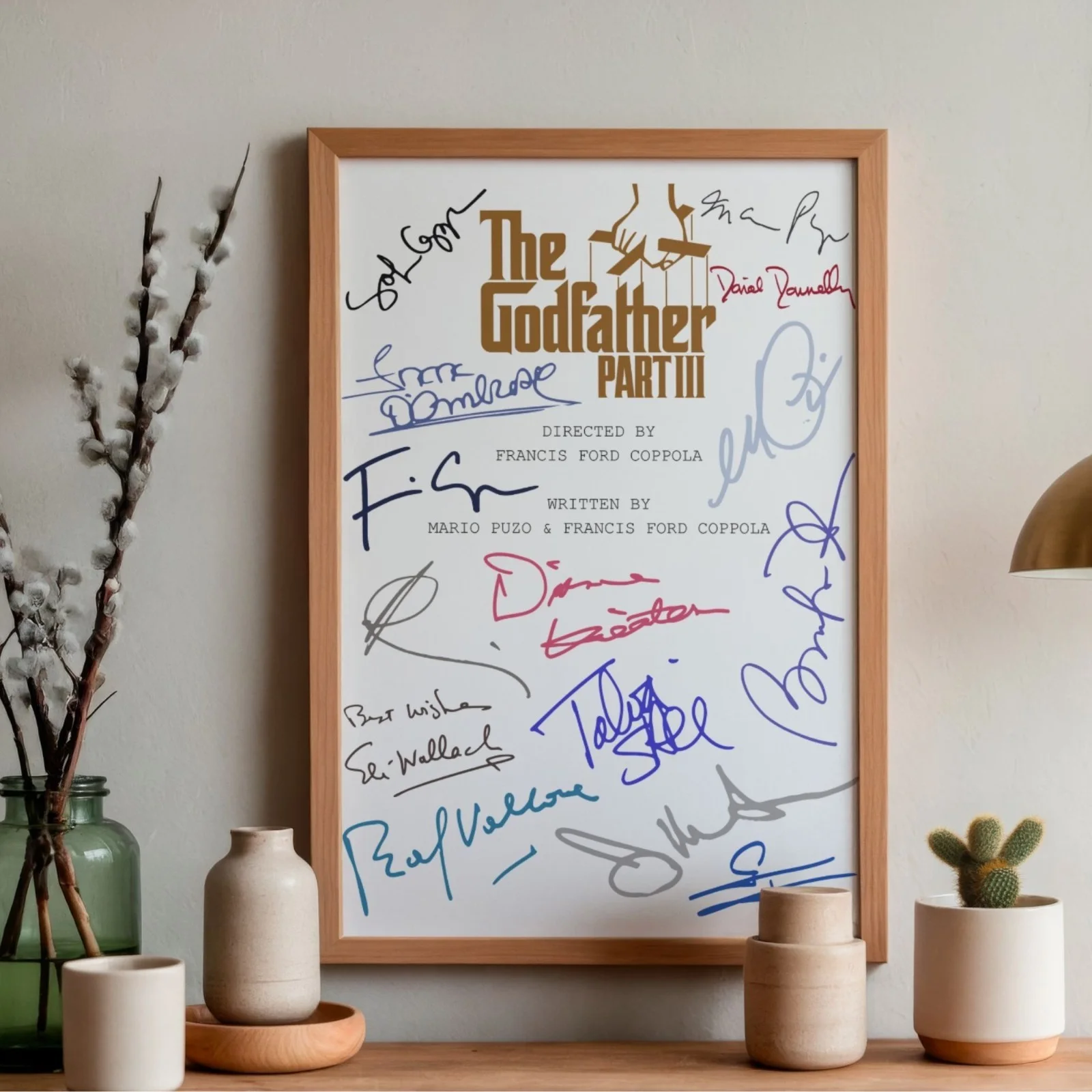 The Godfather Part Three Inspired Poster A4 Pre-Printed Autograph Print Wall Art, изображение 2