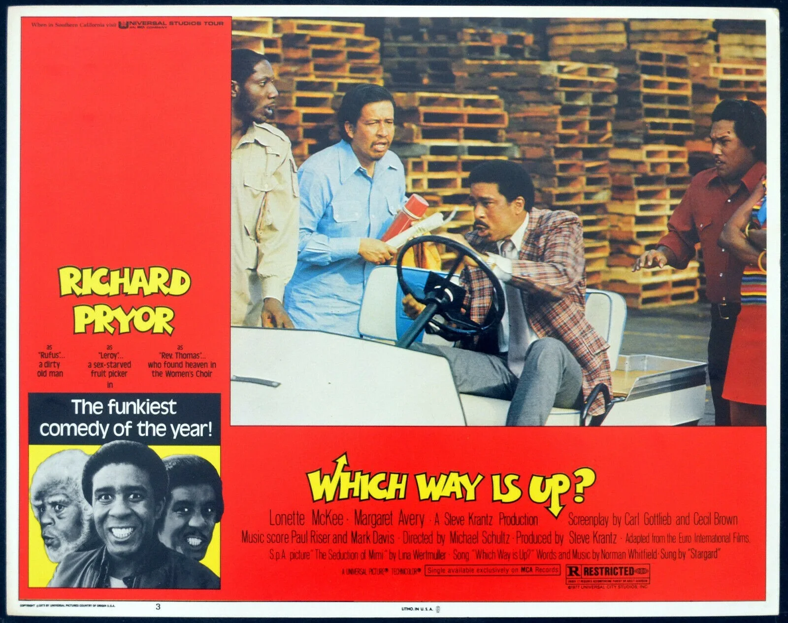 WHICH WAY IS UP? 1977 Richard Pryor, Lonette McKee 2 LOBBY CARDS, image 2