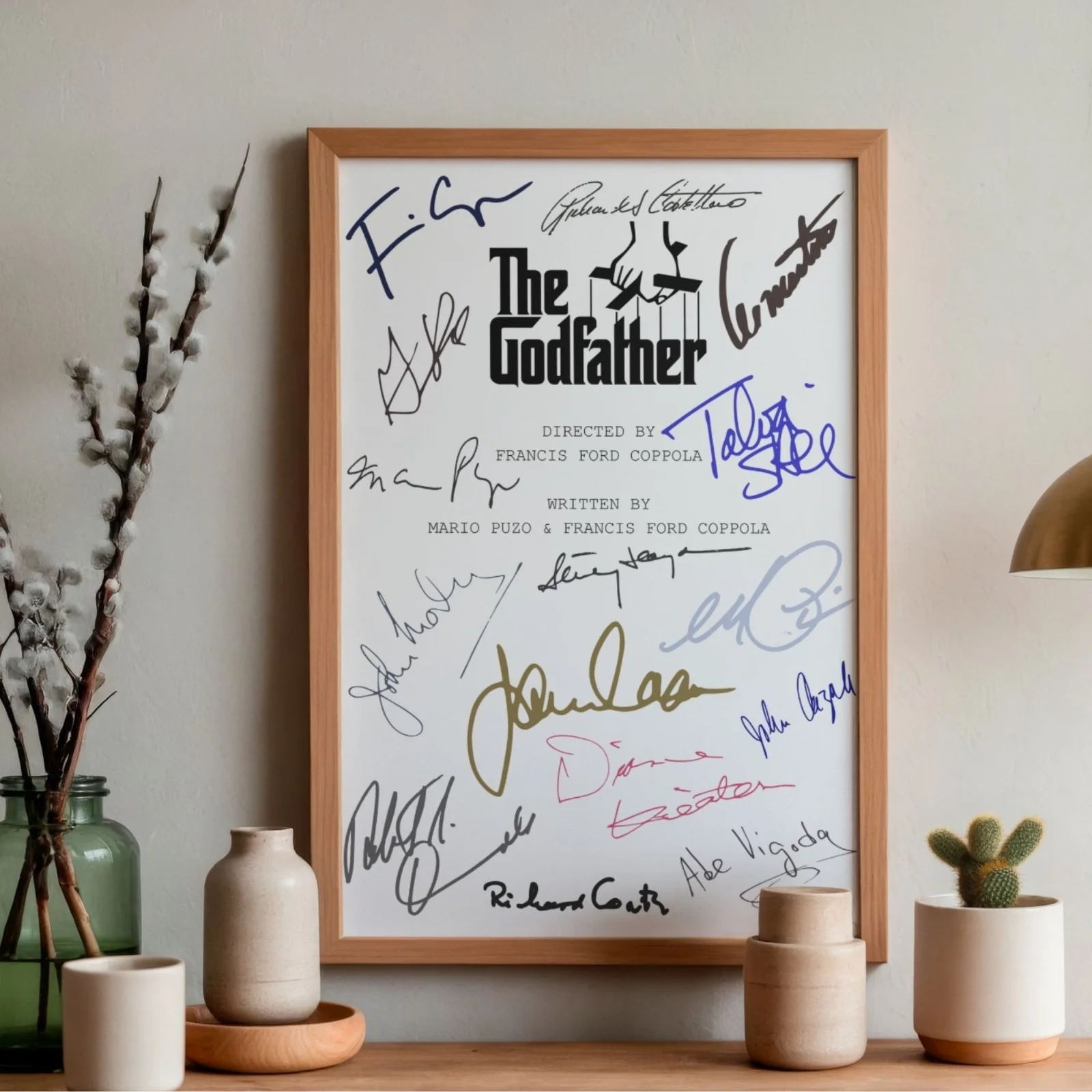 The Godfather Inspired Poster A4 Pre-Printed Autograph Print Script Style Gift, image 2