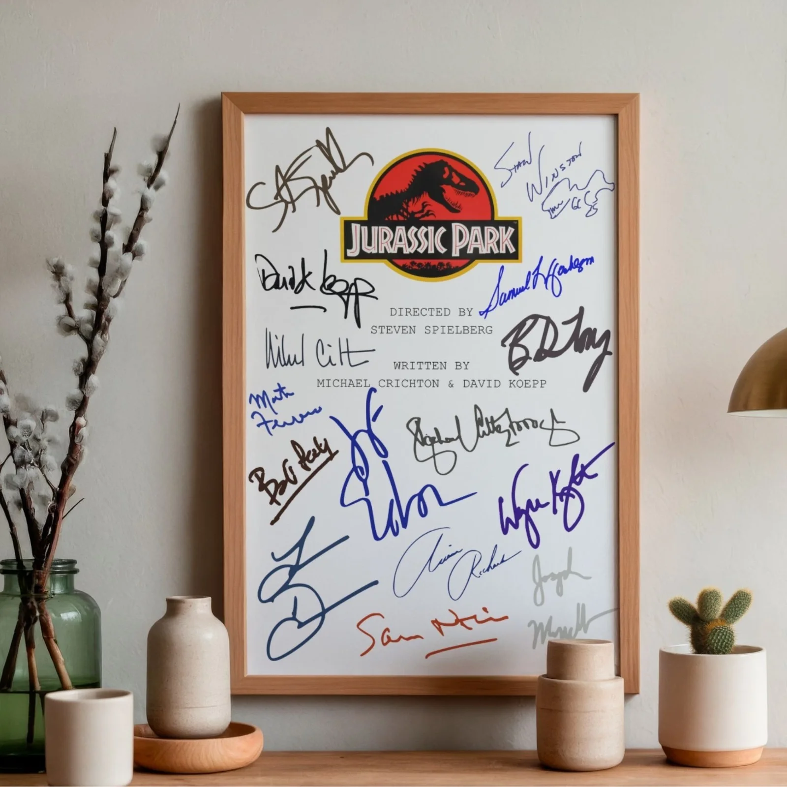 Jurassic Park Inspired Poster A4 Pre-Printed Signature Script Style Wall Art, image 2
