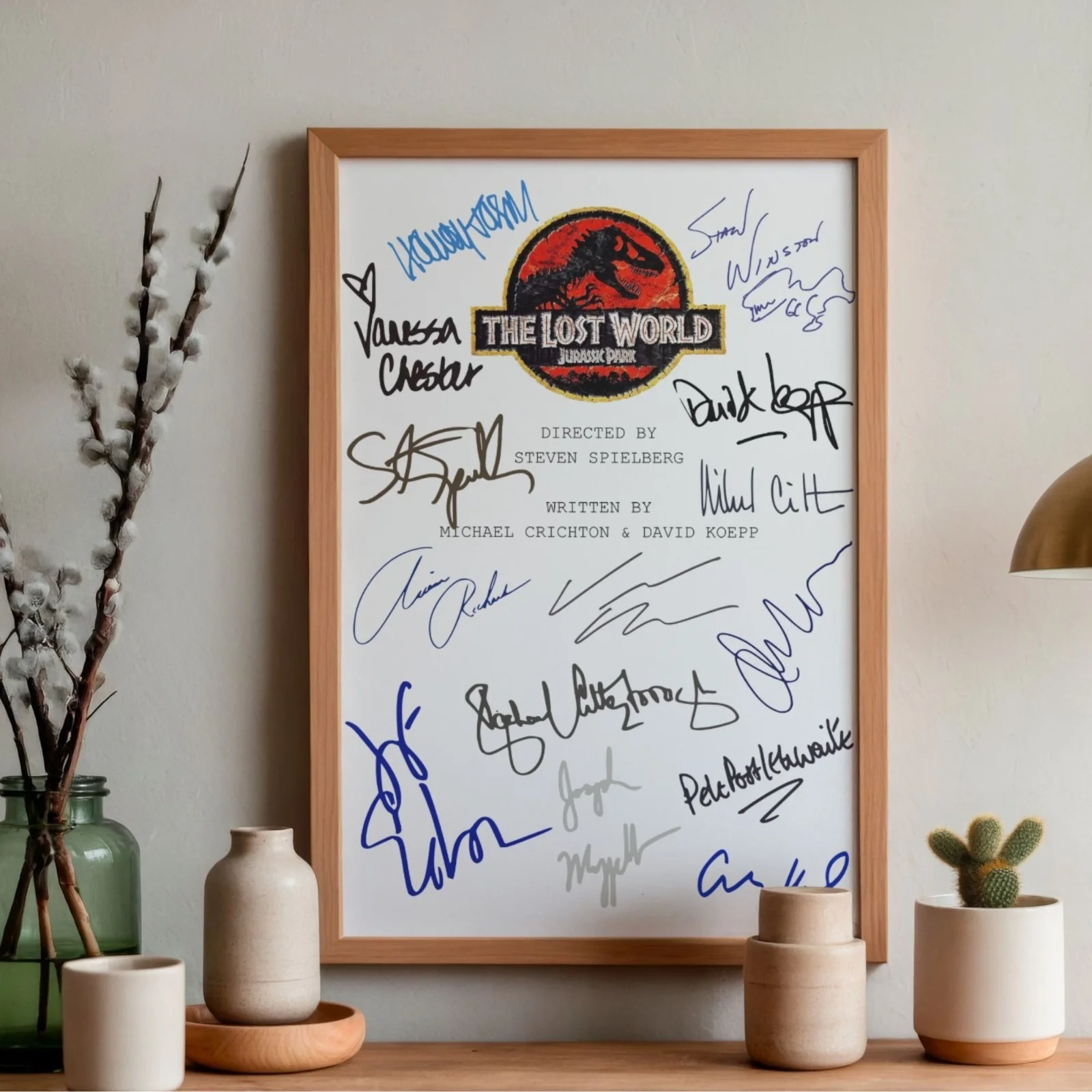 Jurassic Park The Lost World Inspired Posted A4 Pre-Printed Signature Script Art, изображение 2