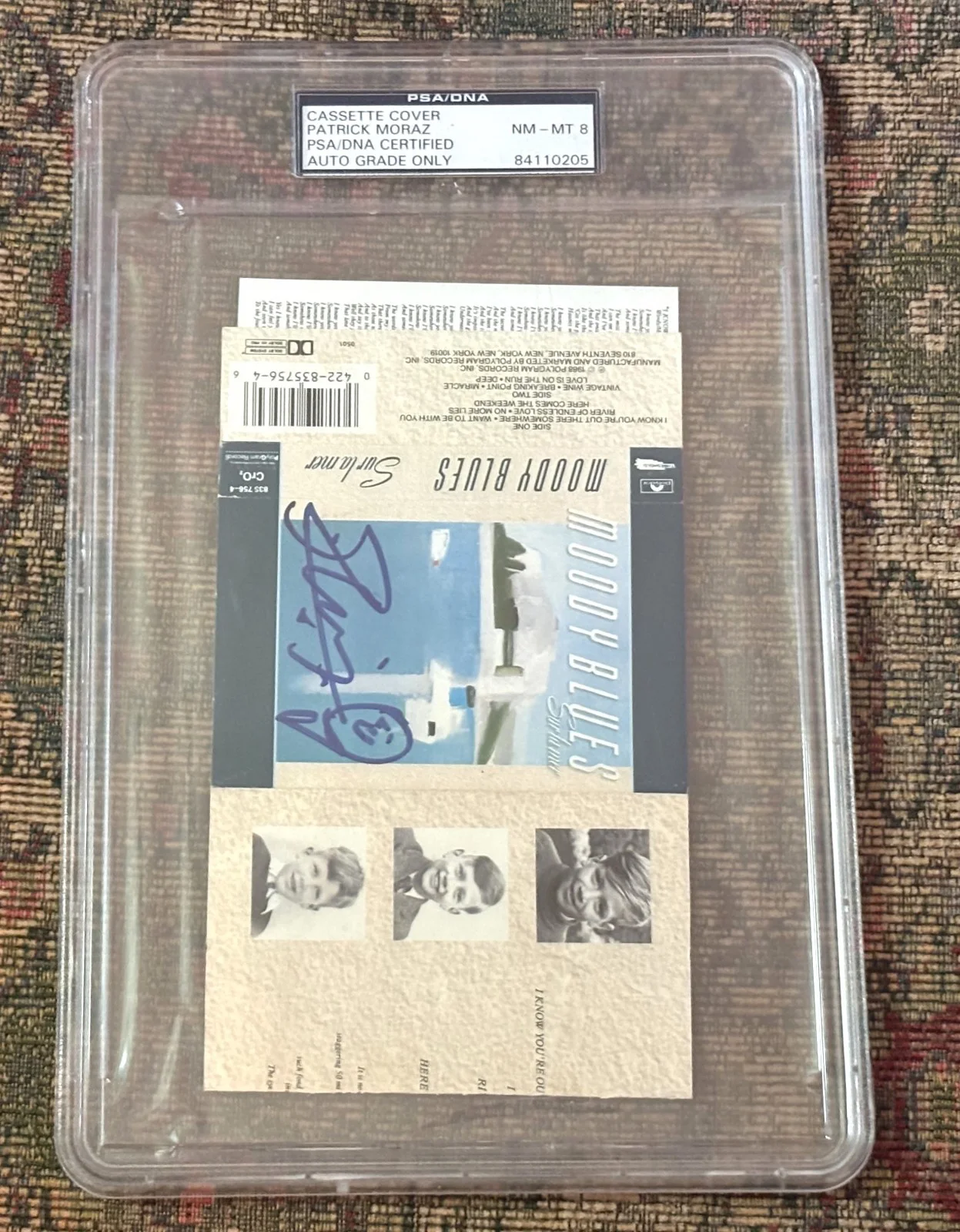 Patrick Moraz Moody Blues Signed w/ Sketch Cassette PSA Certified & Graded 8, изображение 3