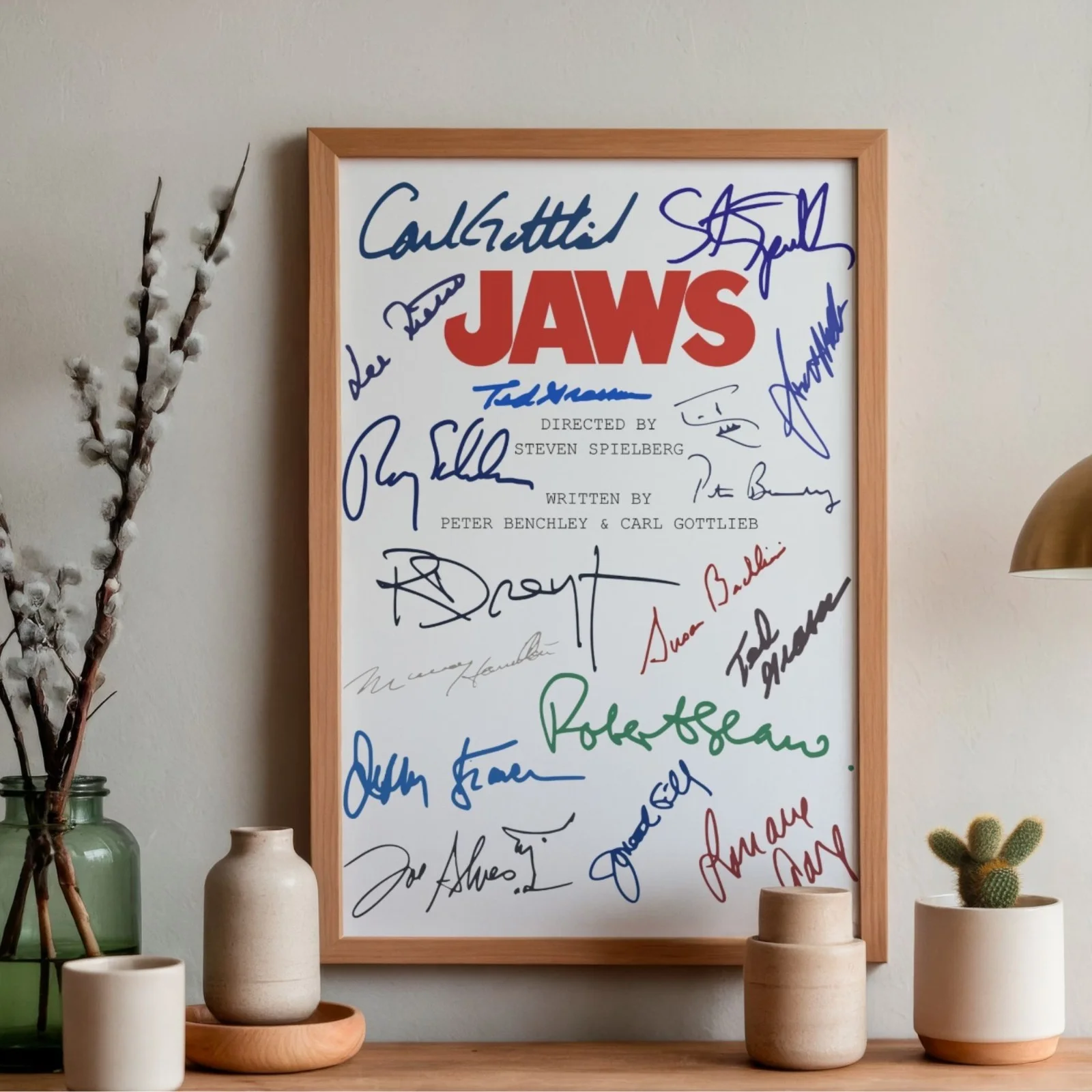 Jaws Inspired Poster A4 Pre-Printed Autograph Print Script Style Wall Art Gift, image 2