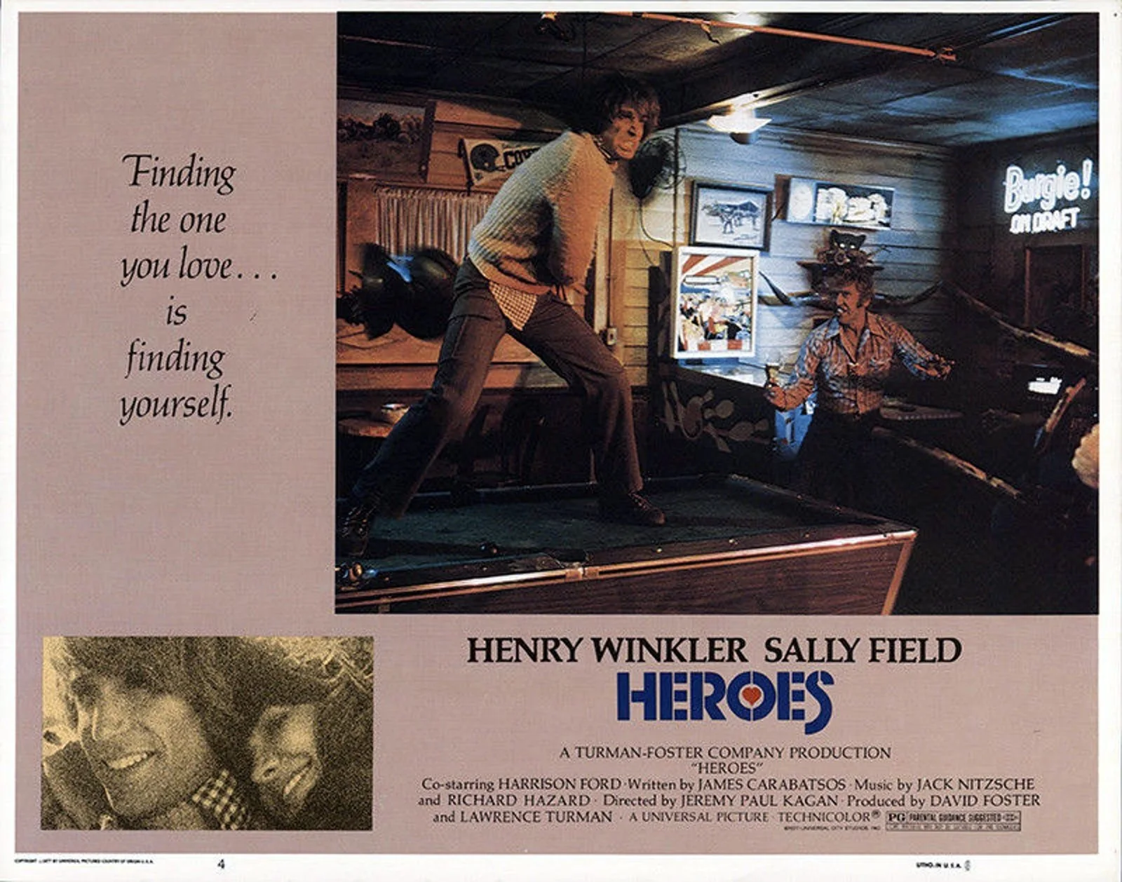 HEROES 1977 Henry Winkler, Sally Field - Jeremy Paul Kagan 3 LOBBY CARDS, изображение 3