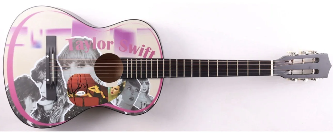 Taylor Swift Image Acoustic Guitar with Signed Custom Insert Pickguard! JSA COA, image 3