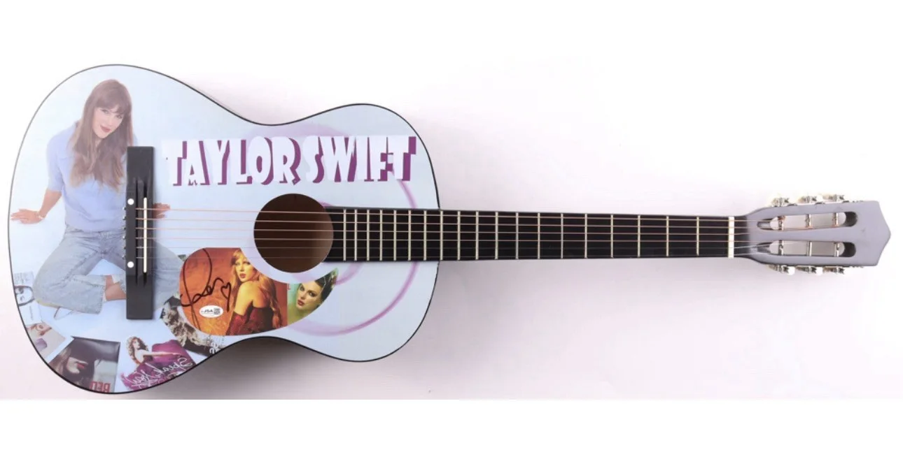 Taylor Swift Image Acoustic Guitar with Signed Custom Insert Pickguard! JSA COA, image 3