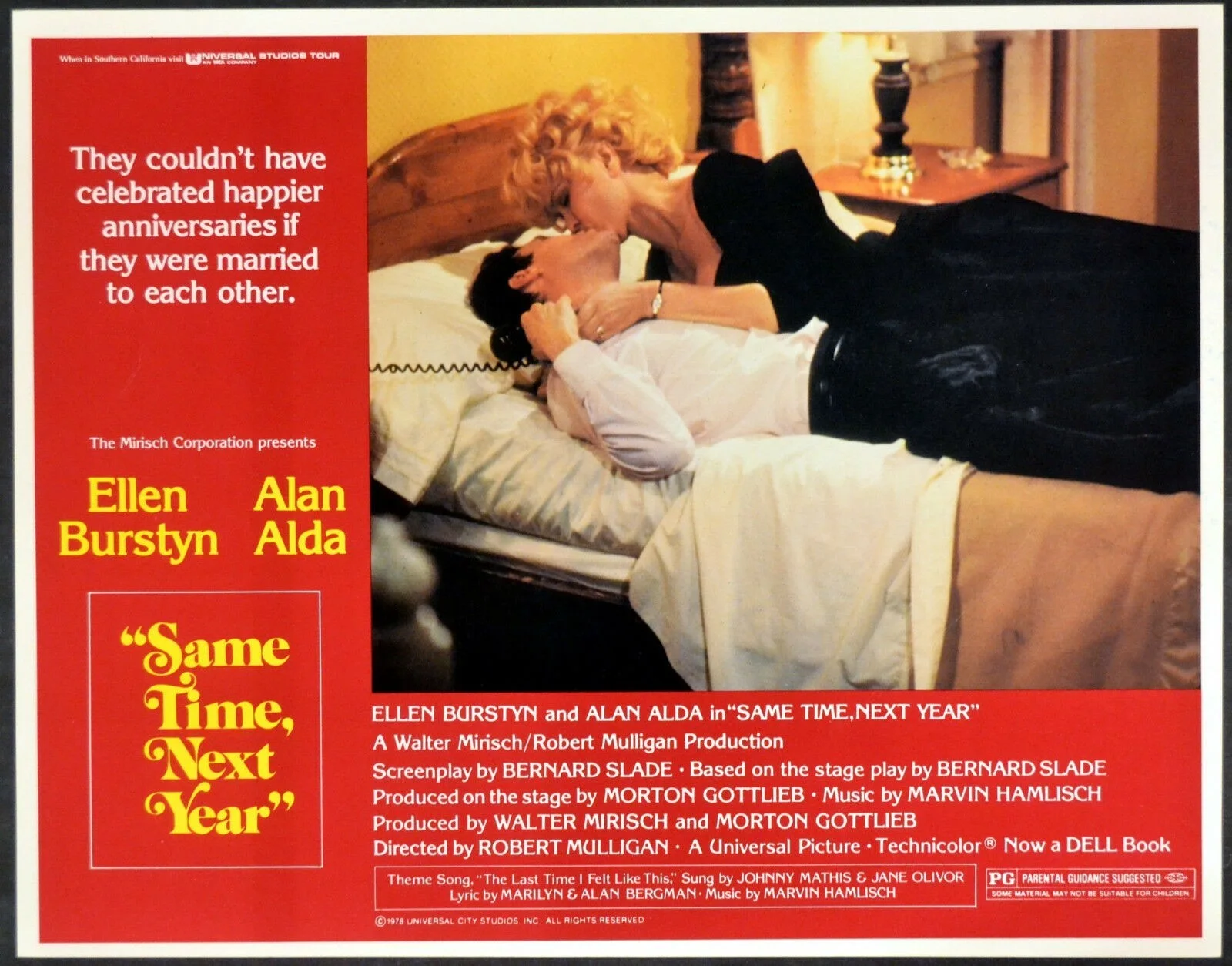 SAME TIME NEXT YEAR 1978 Ellen Burstyn, Alan Alda 4 LOBBY CARDS, image 2