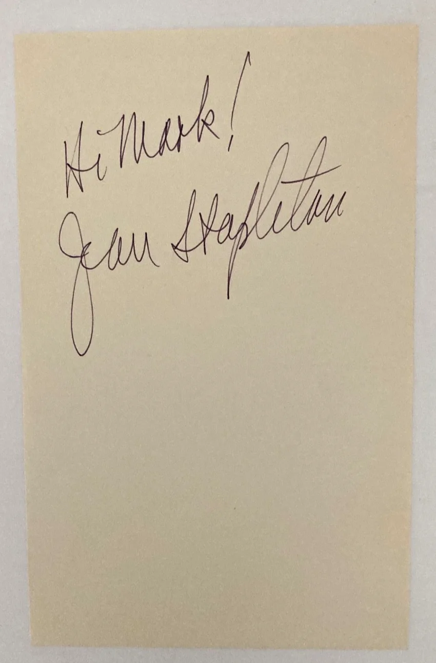 Jean Stapleton — SIGNED autographed JEAN STAPELTON -Edith Bunker on "ALL IN THE FAMILY" 5x7 card