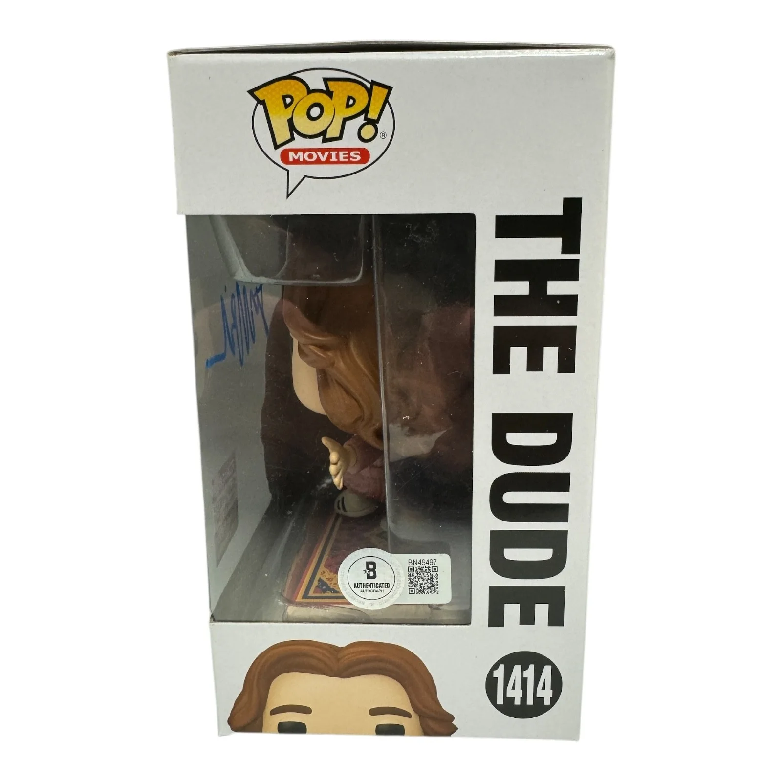 JEFF BRIDGES — JEFF BRIDGES SIGNED AUTOGRAPH FUNKO POP 1414 THE BIG LEBOWSKI BECKETT BAS, изображение 2