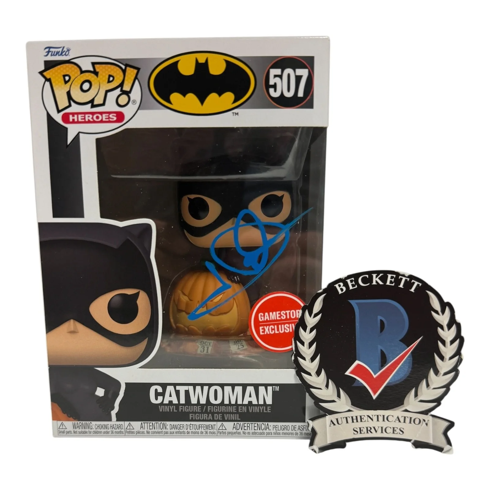 HALLE BERRY — Halle Berry Signed Autograph Catwoman Funko Pop 507 Beckett BAS DC Batman