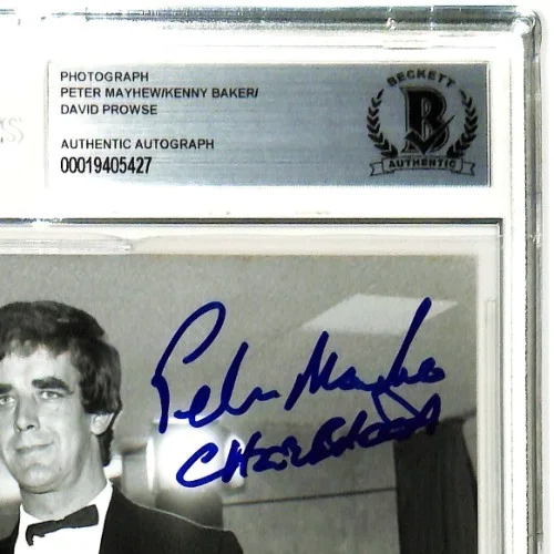 DAVE PROWSE, KENNY BAKER & PETER MAYHEW Signed 8x10 STAR WARS Photo BAS Slabbed, изображение 3