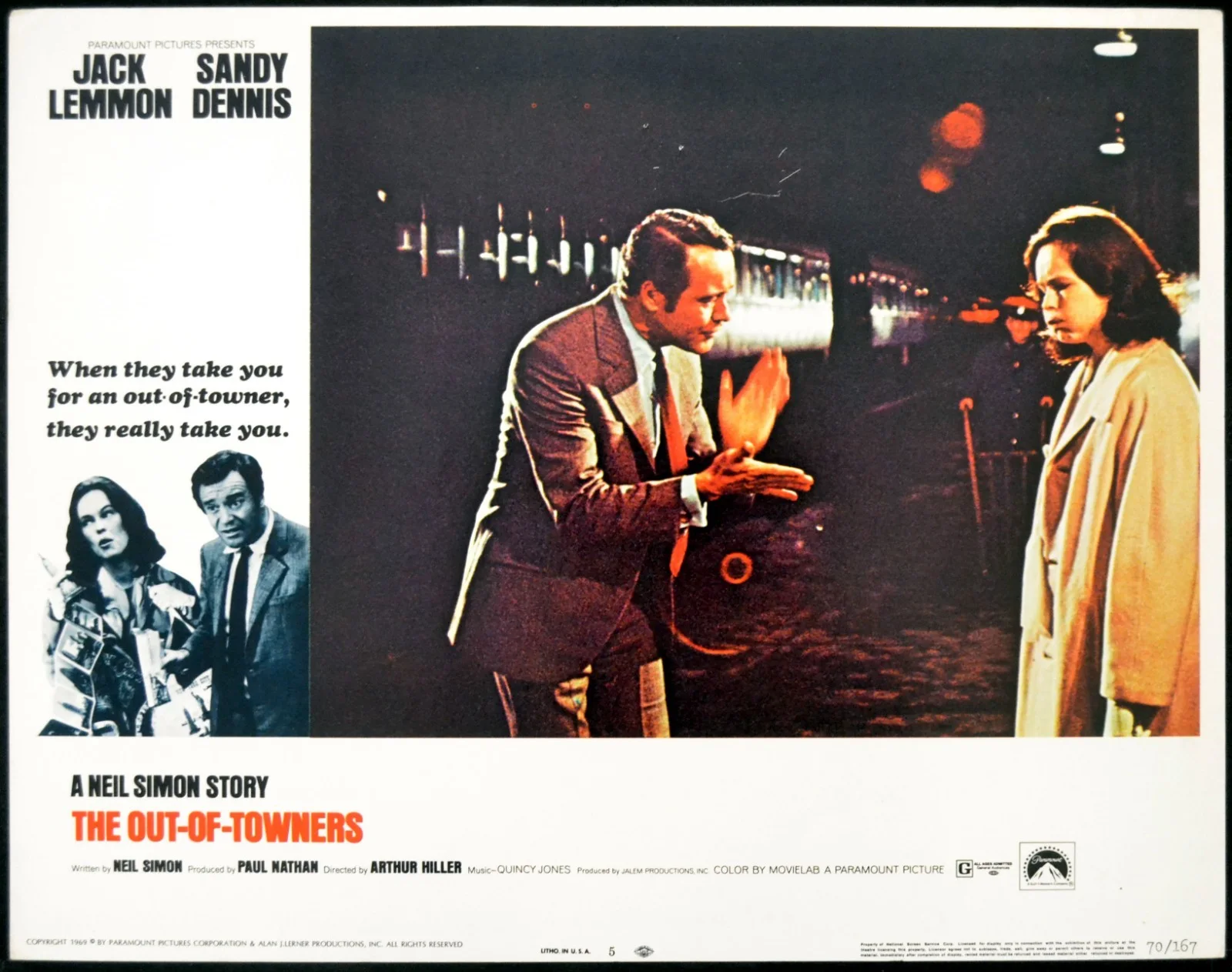 OUT-OF-TOWNERS 1970 Jack Lemmon, Sandy Dennis 6 LOBBY CARDS, изображение 4