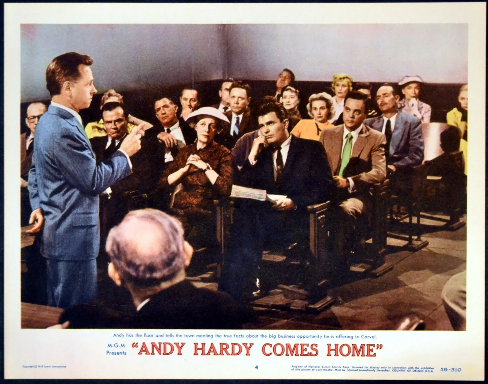 ANDY HARDY COMES HOME 1958 Mickey Rooney, Patricia Cawley 2 LOBBY CARDS, image 2