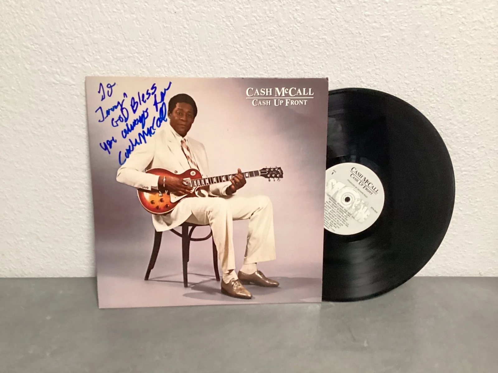 Autographed CASH McCALL CASH UP FRONT Signed Vinyl LP (1988) NM Stone Records, изображение 2