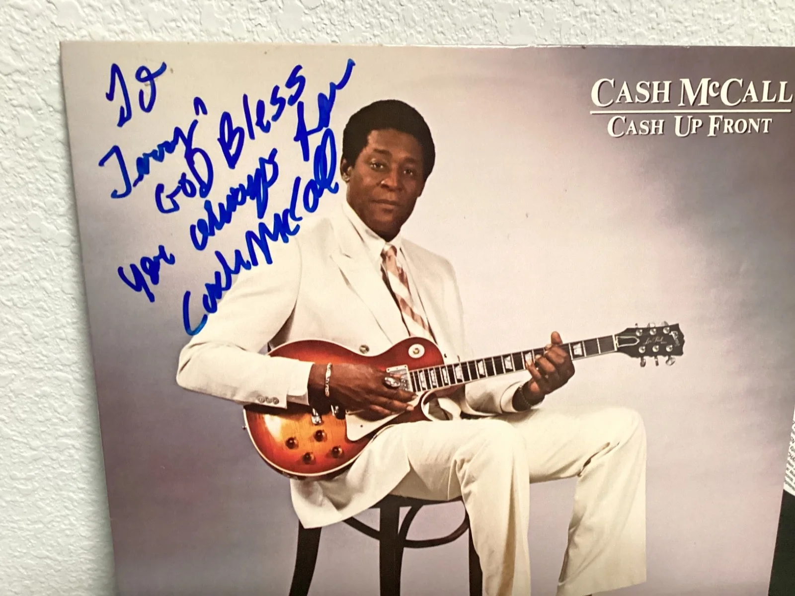 Autographed CASH McCALL CASH UP FRONT Signed Vinyl LP (1988) NM Stone Records, изображение 3