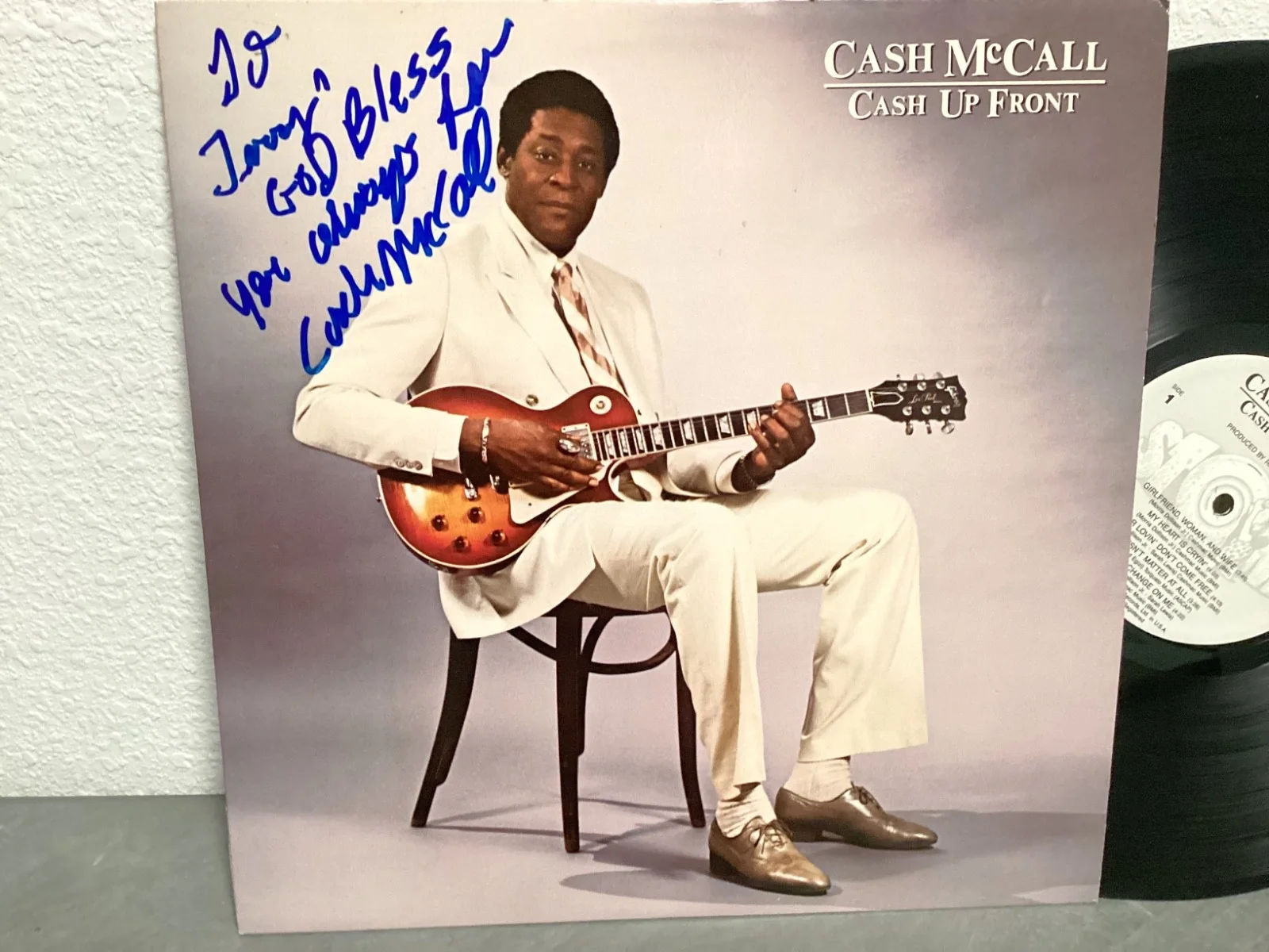 Autographed CASH McCALL CASH UP FRONT Signed Vinyl LP (1988) NM Stone Records, изображение 4
