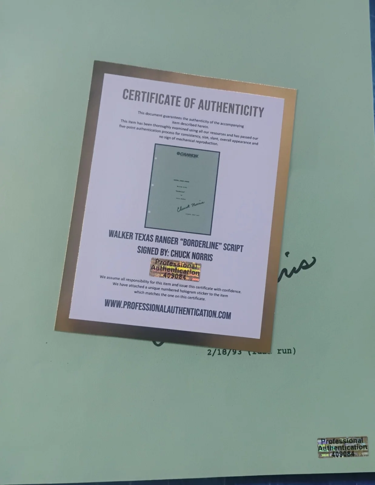 Chuck Norris Hand Signed Autograph Walker Texas Ranger Script COA NO US TARIFFS, image 5