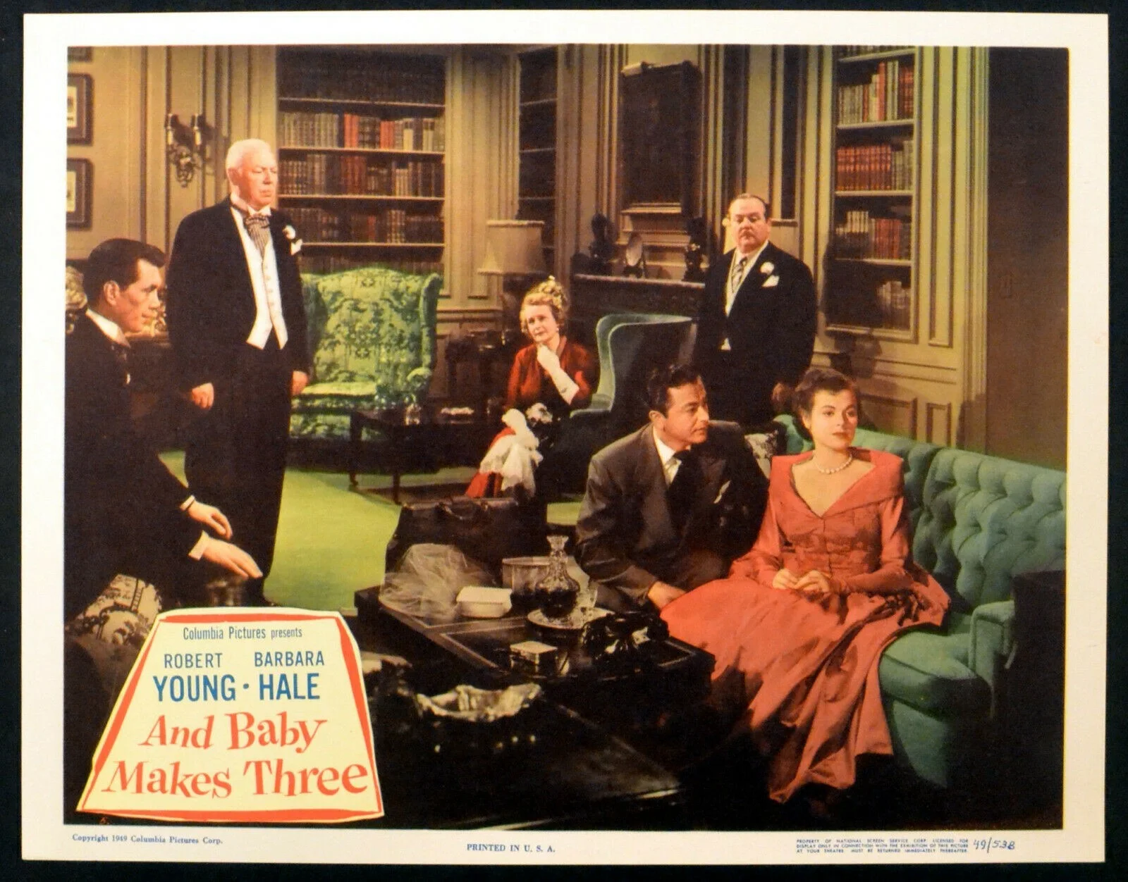 AND BABY MAKES THREE 1949 Barbara Hale, Robert Young, Robert Hutton 2 LOBBY CARD, изображение 2