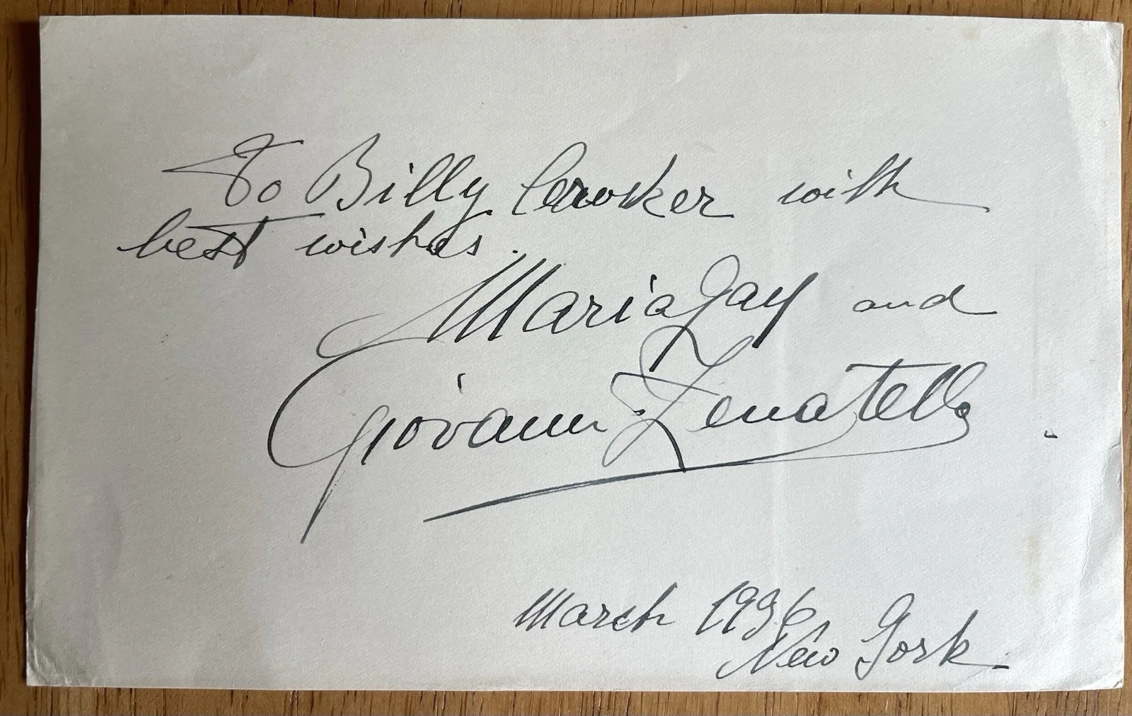 Opera Singer couple Maria Gay and Giovanni Zenatello Autograph, изображение 2