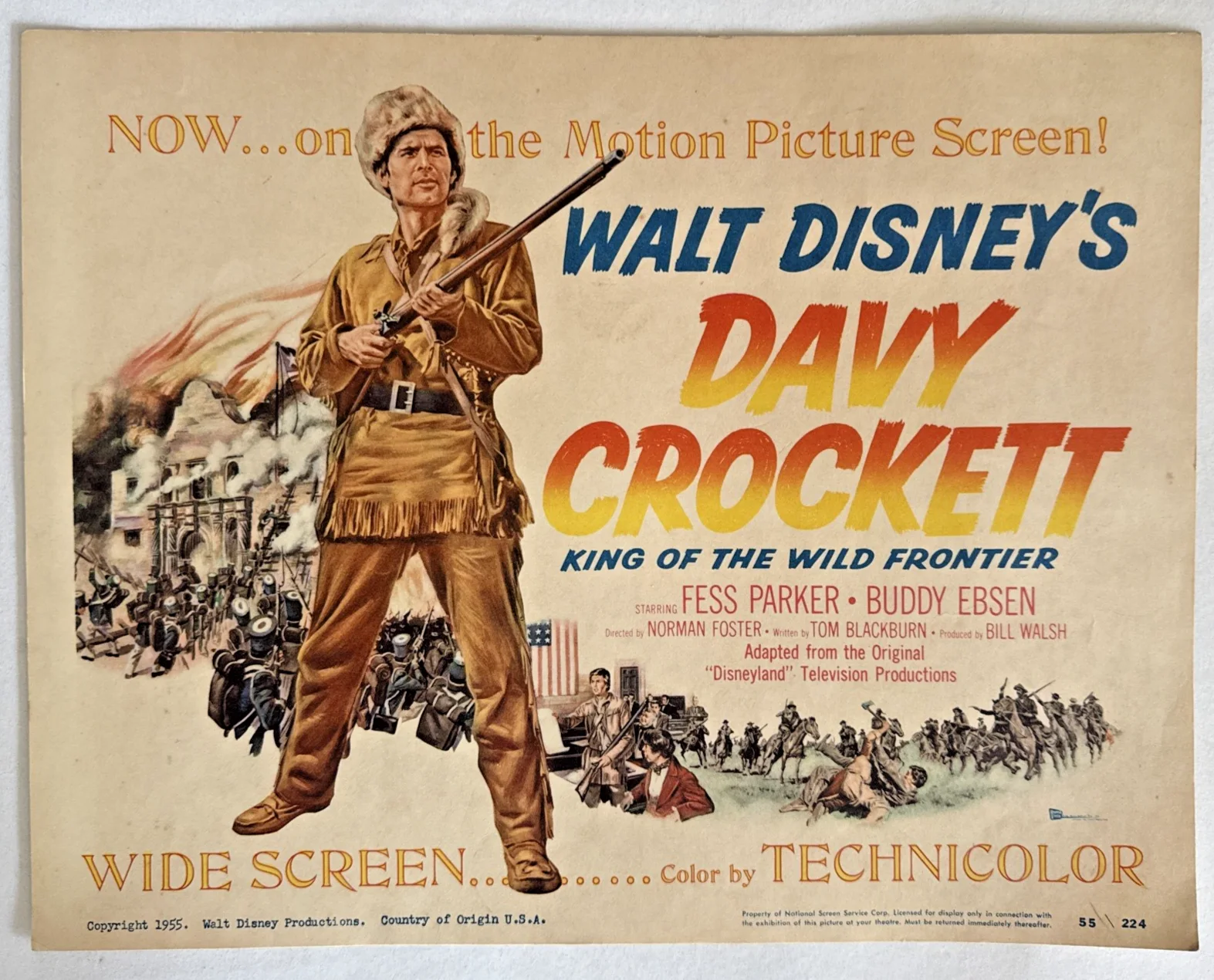 Davy Crockett King of the Wild Frontier - 1955 Original Lobby Card Set - 14"x11", изображение 3