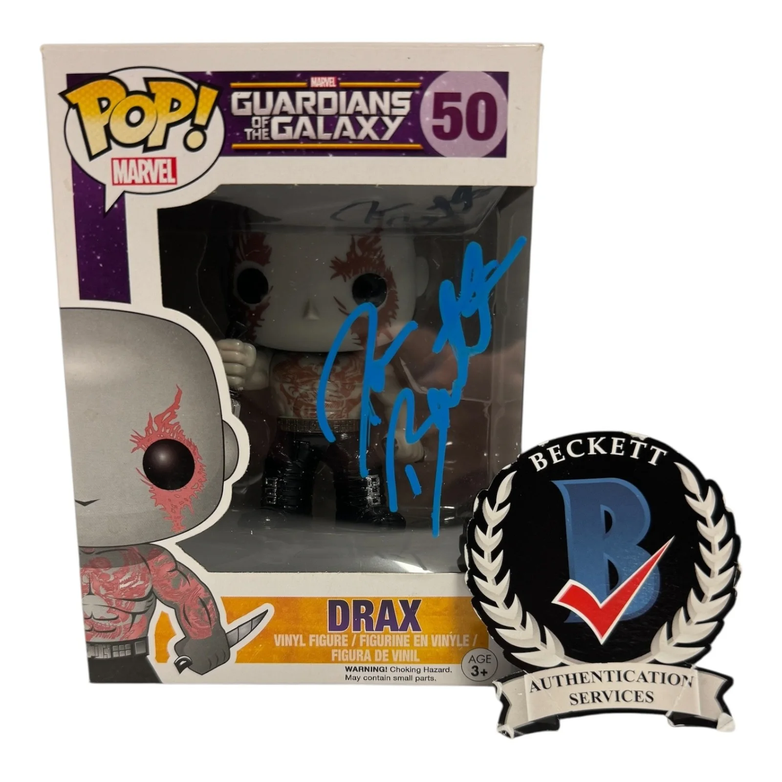 DAVE BAUTISTA — DAVE BAUTISTA SIGNED AUTOGRAPH GUARDIANS OF THE GALAXY FUNKO POP 50 BECKETT DRAX