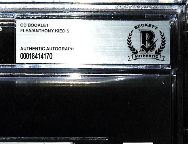 RED HOT CHILI PEPPERS Anthony Kiedis & Flea Signed CD Jacket BECKETT BAS SLABBED, изображение 3