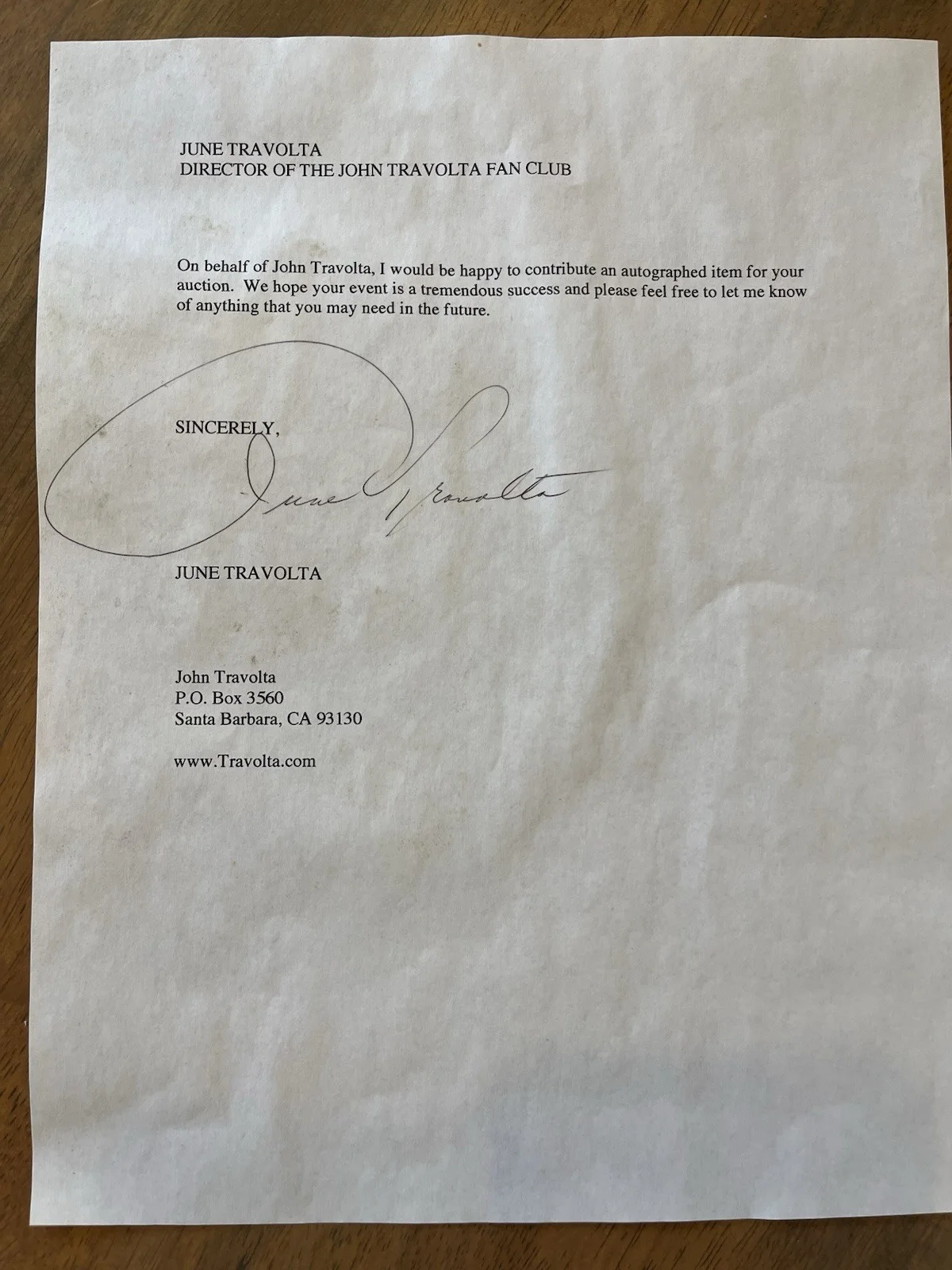 Autographed Grease Poster (signed by John Travolta) - 27x40” & Fan Club Letter, изображение 4
