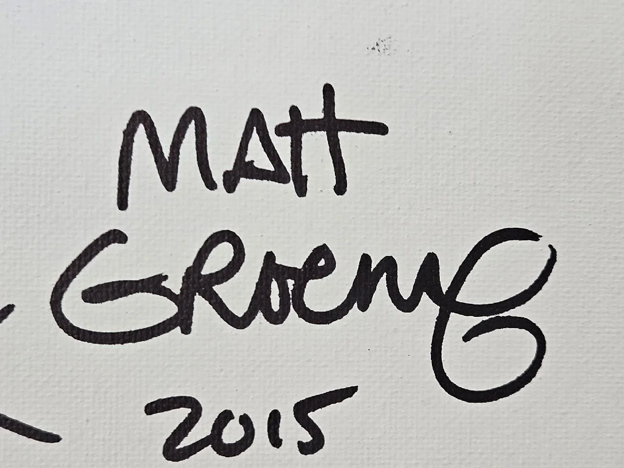 MATT GROENING — MATT GROENING HAND SIGNED AUTOGRAPHED 8X10 CANVAS THE SIMPSONS BART SKETCH COA, image 2
