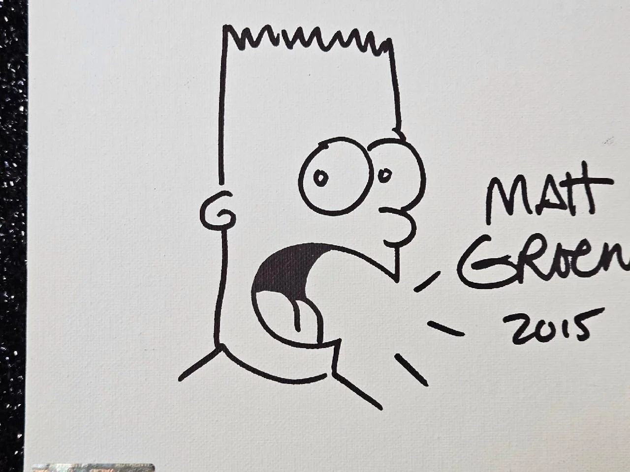 MATT GROENING — MATT GROENING HAND SIGNED AUTOGRAPHED 8X10 CANVAS THE SIMPSONS BART SKETCH COA, image 3