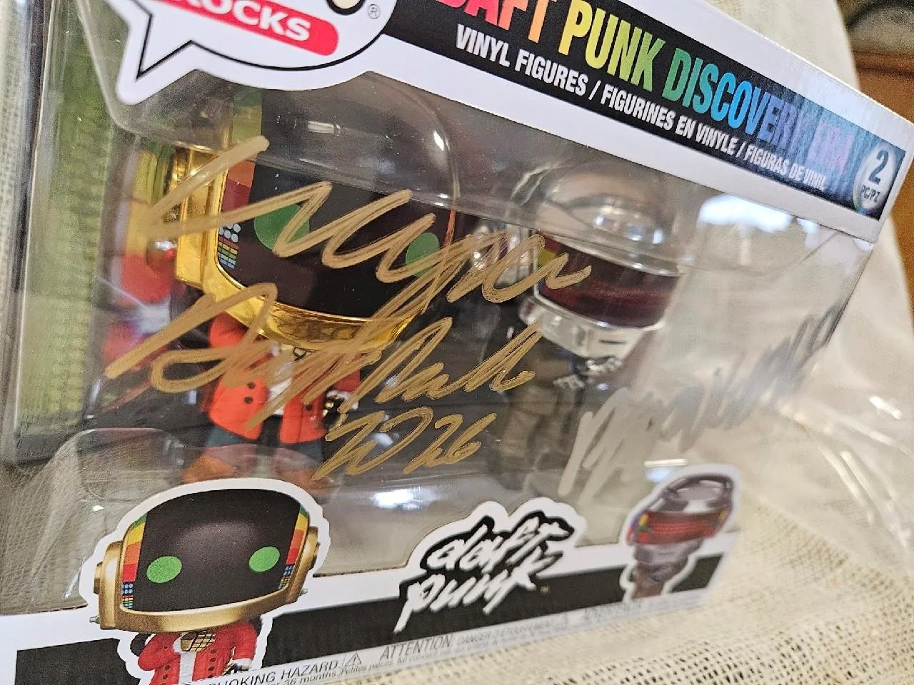 BANGALTER GUY MAN HOMEM CHRISTO DAFT PUNK 2X SIGNED AUTOGRAPHED FUNKO POP! COA, изображение 3