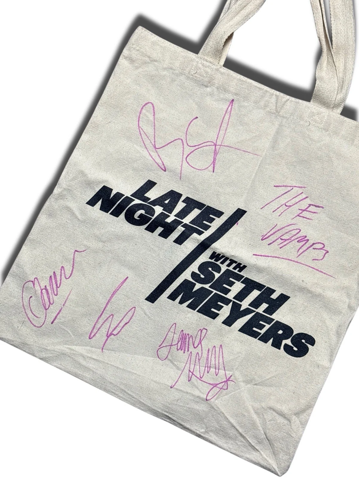 [Signed] The Vamps Late Night with Seth Meyers tote bag, image 2