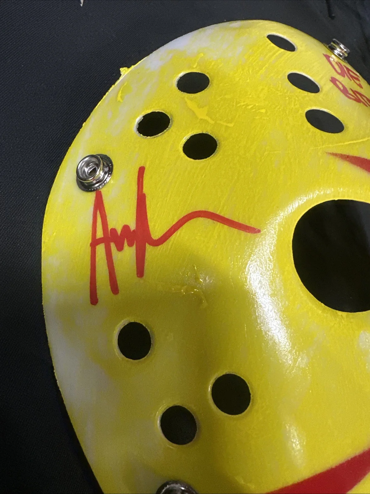Ari Lehman Jason 1 Signed Neon Yellow Mask Friday 13th JSA COA, image 2