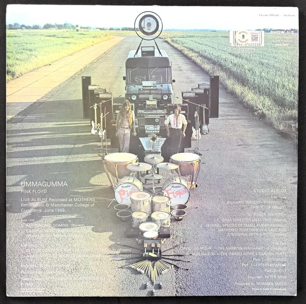 Nick Mason, Roger Waters — Roger Waters & Nick Mason Signed Autograph Ummagumma Album Record w/ Beckett COA, image 2